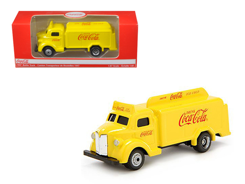 1947 Coca Cola Delivery Bottle Truck Yellow 1/87 Diecast Model by
