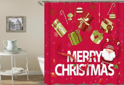 Merry Christmas Ornaments Shower Curtain