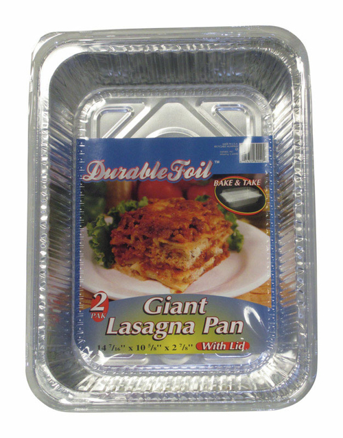 Home Plus 6392138 10.62 x 14.43 in. Durable Foil Lasagna Pan with Lid 