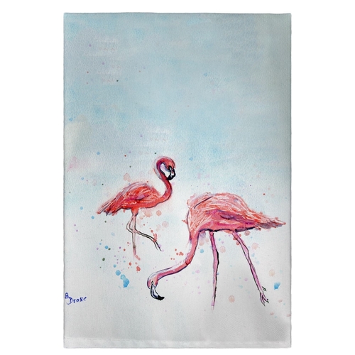 Betsy Drake GT643 Funky Flamingos Guest Towel - 20 x 20 in.