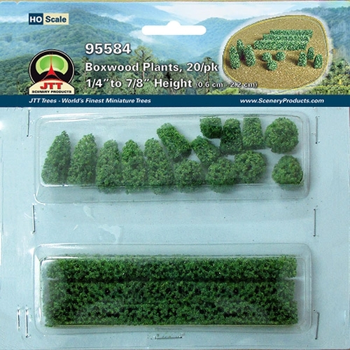 JTT Scenery JTT95584 HO Plants Boxwood Plants, Pack of 20