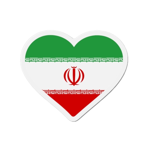 Aimant Coeur Drapeau de l'Iran en plusieurs tailles