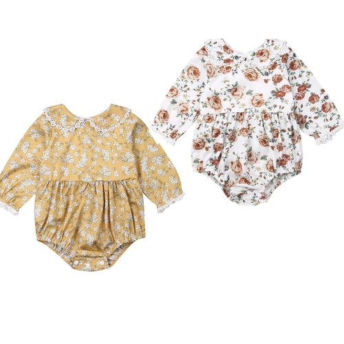 Newborn Kid Baby Girl Floral Bodysuits Outfits
