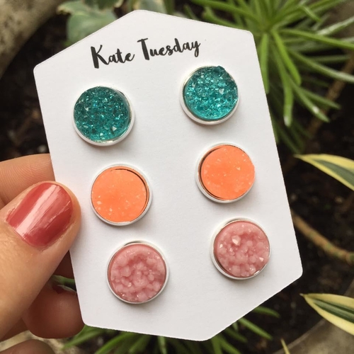 Bahama Breeze Druzy Earrings Set