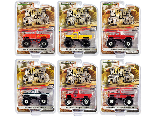 \Kings of Crunch\" Set of 6 Monster Trucks Series 8 1/64 Diecast Model