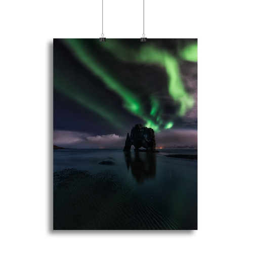 Green Streak Lights Canvas Print or Poster