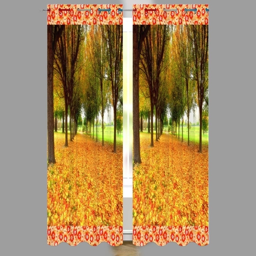 Yellow Tree Digital Printed Polyester Fabric Curtains for Living