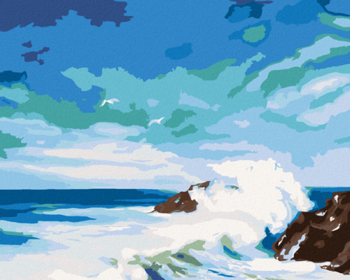 Zuty - Paint by Numbers - WAVES CRASHING AGAINST THE CLIFFS (D. RUSTY