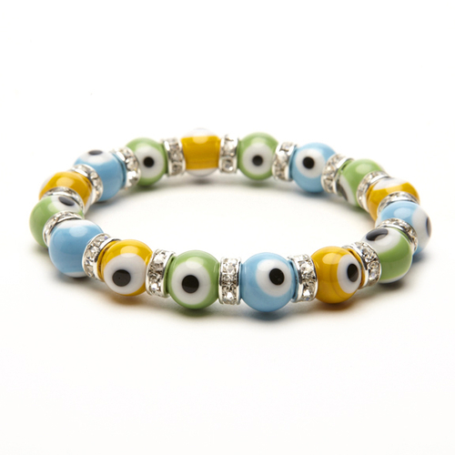 Alexander Kalifano BLUE-BEE-26 Evil Eye Gorgeous Glass Bracelets - Mul