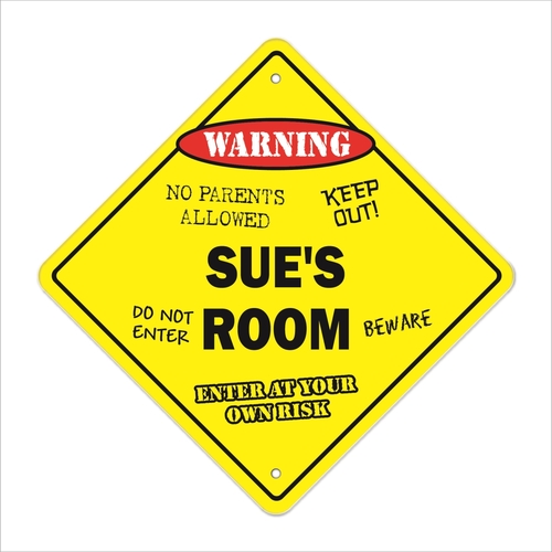 SignMission X-Sues Room 12 x 12 in. Crossing Zone Xing Room Sign - Sue