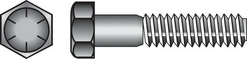 Hillman 220157 0.37 x 4 in. Zinc Dichromate Grade 8 Hex Cap Screw