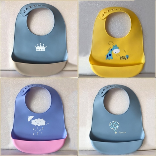 34 Colors Adjustable Baby Bibs Waterproof Silicone