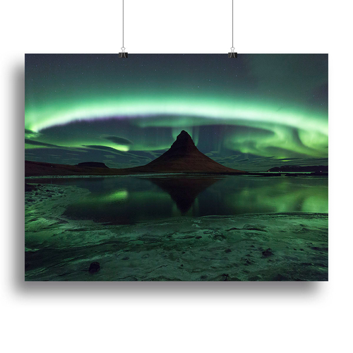 Kirkjufell Aurora Canvas Print or Poster