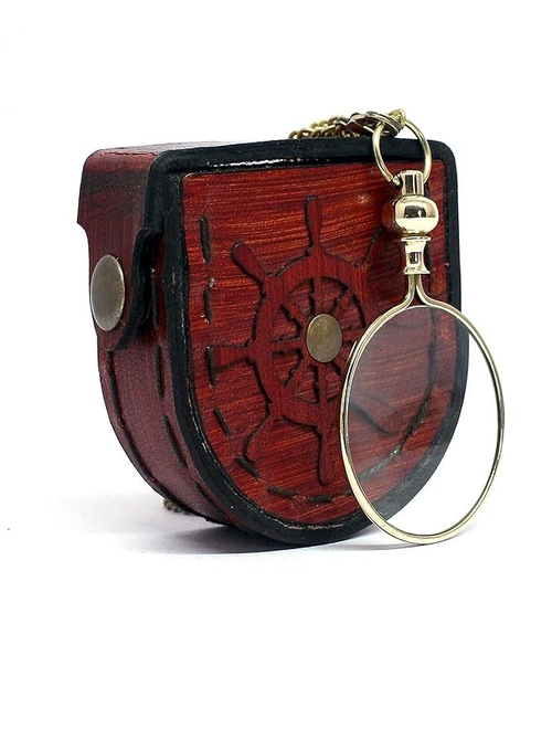 ANTIQUE Nauticalia Magnifying Glass, Optical Magnifier Lens with