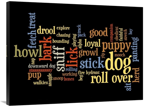 Global Gallery GCS-388308-3040-142 30 x 40 in. Dog Words 2 Art Print -