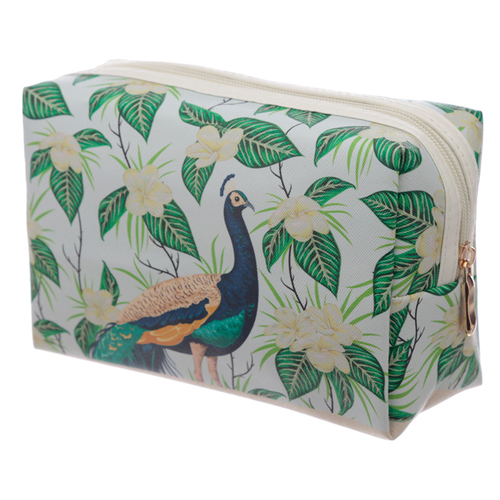 Handy PVC Make Up Toiletry Wash Bag - Peacock