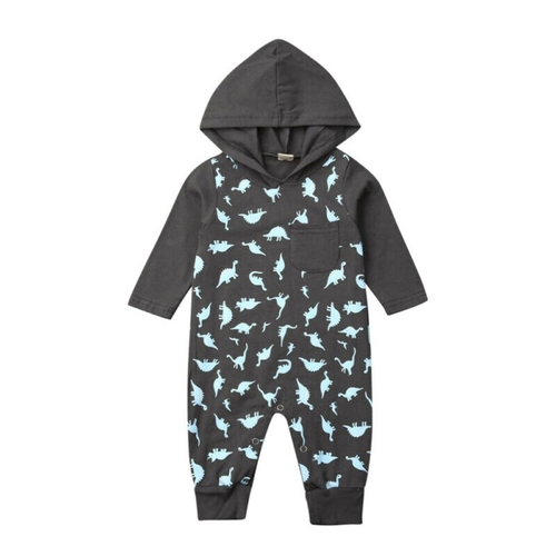 Baby Cotton Dinosuar Hooded Romper Newborn Baby