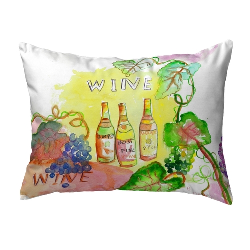 Betsy Drake KS078 11 x 14 in. Wine Bottles Small No-Cord Pillow