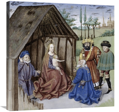 Global Gallery GCS-278268-30-142 30 in. Nativity with Three Kings Art 