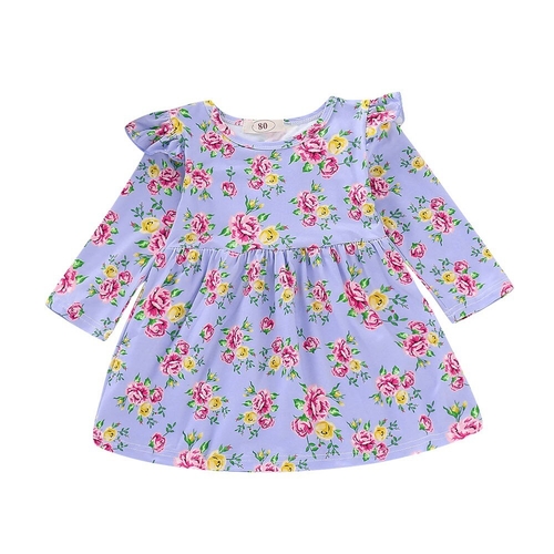 Toddler Kids Baby Girls Dress Floral Flower