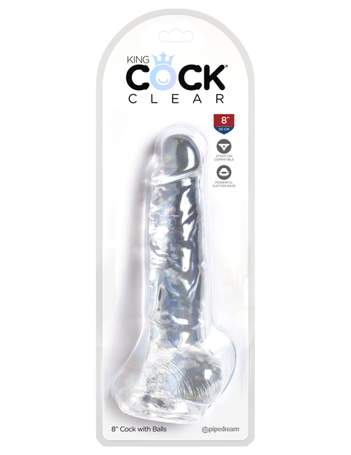 King Cock Clear 8" Cock With Balls