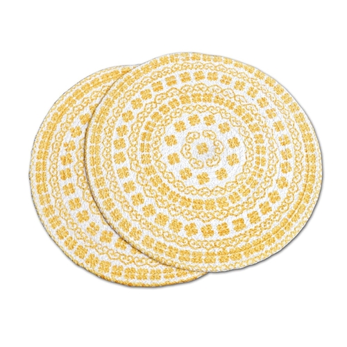 set of 2 cotton printed mat, 14 INCH Round Cotton mat, Best for