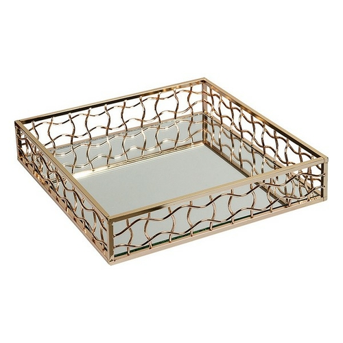 Tray Gold Crystal Brass (30 x 30 x 6 cm)