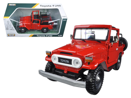 Toyota FJ40 Convertible Red 1/24 Diecast Model Car by Motormax