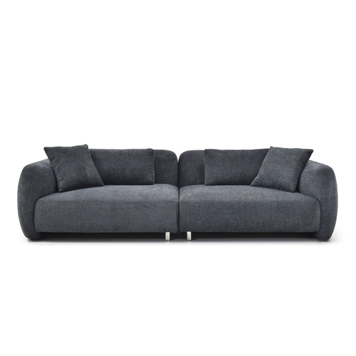 110.23 Inches Teddy Velvet Sofa, Mid Century Sofa 3 Seater Couch with