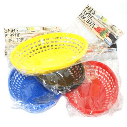 2 Piece Plastic Oval Trays - Assorted