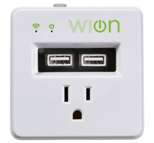 Woods 50055 15 amp Indoor Wi-Fi Wall Tap with 2 USB Ports  White
