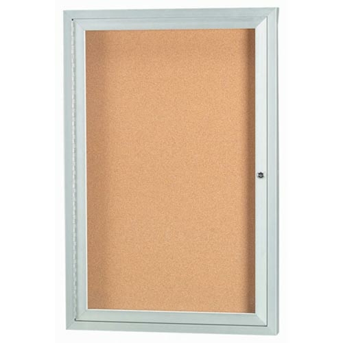Aarco Products DCC3624R 1-Door Enclosed Bulletin Board - Clear Satin A