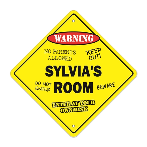 SignMission X-Sylvias Room 12 x 12 in. Crossing Zone Xing Room Sign - 
