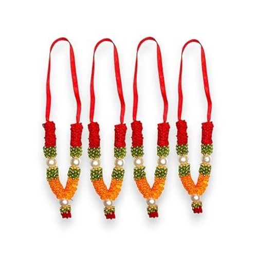 Set of 4  Mini Idol Mala, Makhamali Bhagwan Haar, Artificial Indian