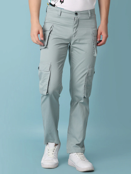 Men’s Cotton Cargo Pants (Color light blue) (Size 30)