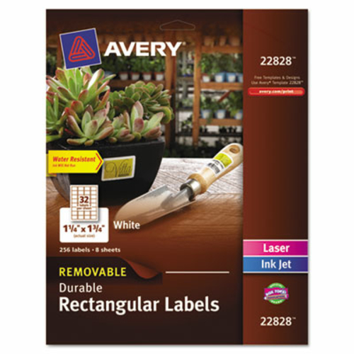 Avery 22828 Removable Durable Labels- TrueBlock Technology- 1.25 x 1.7
