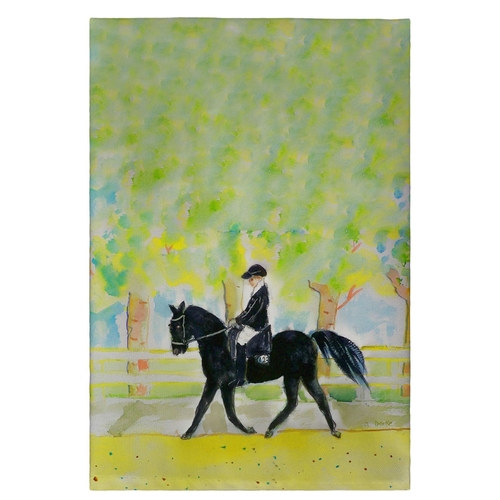 Betsy Drake GT141 Black Horse & Rider Guest Towel - 20 x 20 in.