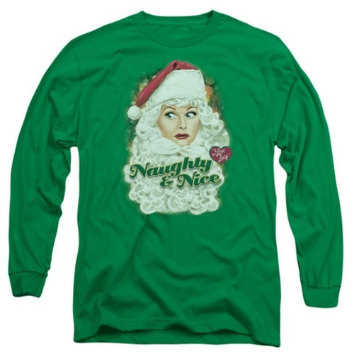 Trevco Lucy-Santa Long Sleeve Adult 18-1 Tee- Kelly Green - 2X