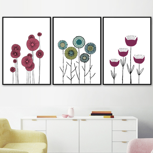 Wall Art Canvas Painting Small Flower