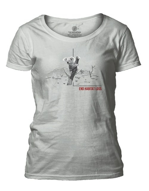 The Mountain 2755842 Grey Habitat Koala Ladies Scoop Neck T-Shirt - La