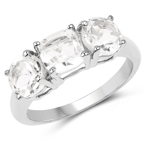 2.68 Carat Genuine Crystal Quartz .925 Sterling Silver Ring