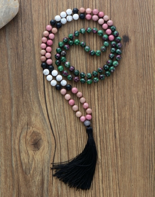 108 Beads Mala Necklace 8MM Natural Stones with