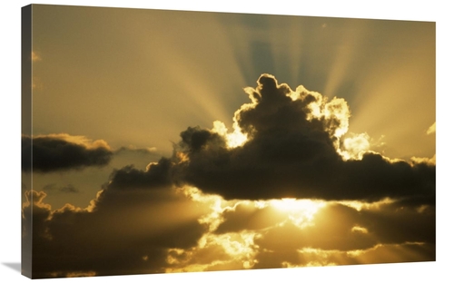 Global Gallery GCS-398168-2436-142 24 x 36 in. Sun Rays Beam From Behi