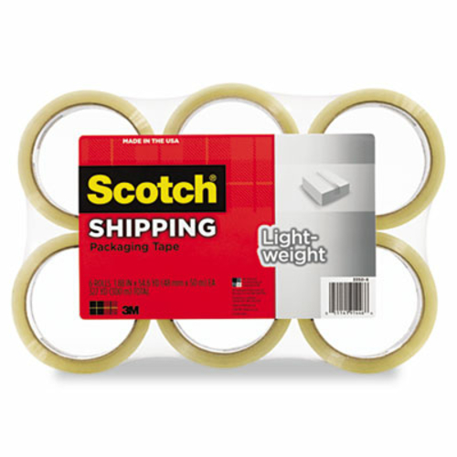 Scotch 3350-6 Lightweight Shipping Packaging Tape- 1.88&quot; x 54