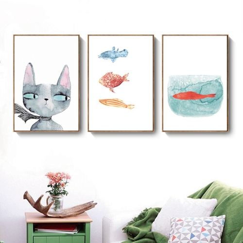 Nordic Poster Cat Posters And Prints Fish