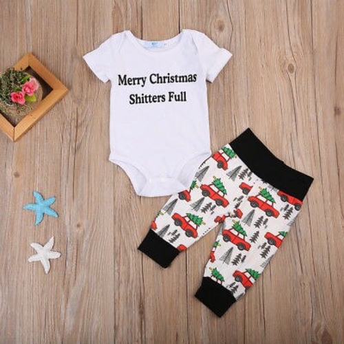 2PCS Newborn Baby Boys Girls Clothes Playsuit