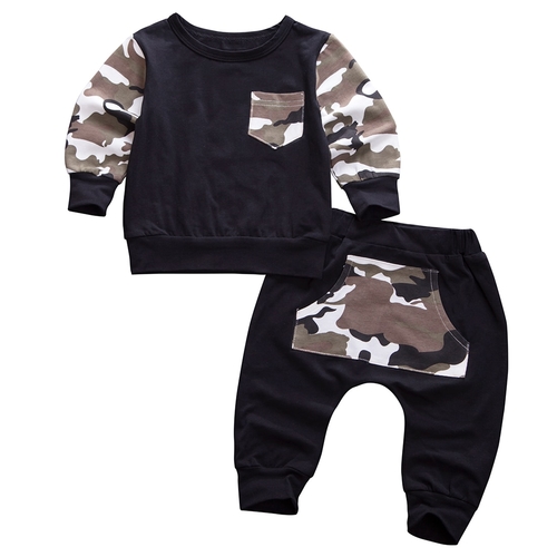 Toddler Infant Baby Boys Long Sleeve Camouflage