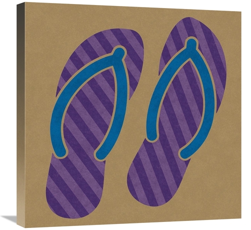 Global Gallery GCS-454906-2424-142 24 x 24 in. Summer Fun - Flip Flops