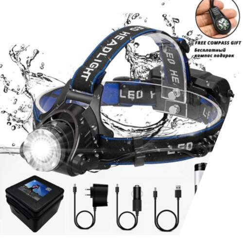 LED Headlamp Fishing Headlight T6/L2/V6 3 Modes