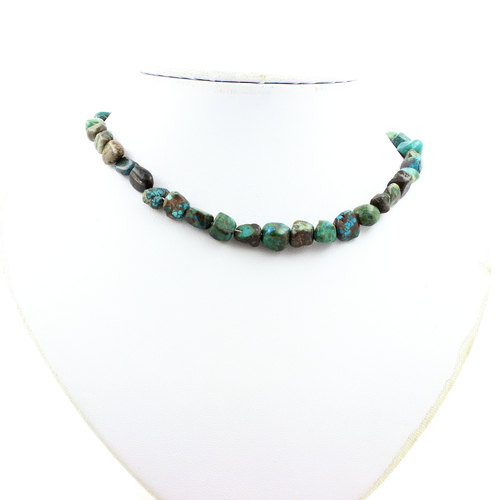 Chrysocolla from the USA bead necklace stainless steel chain